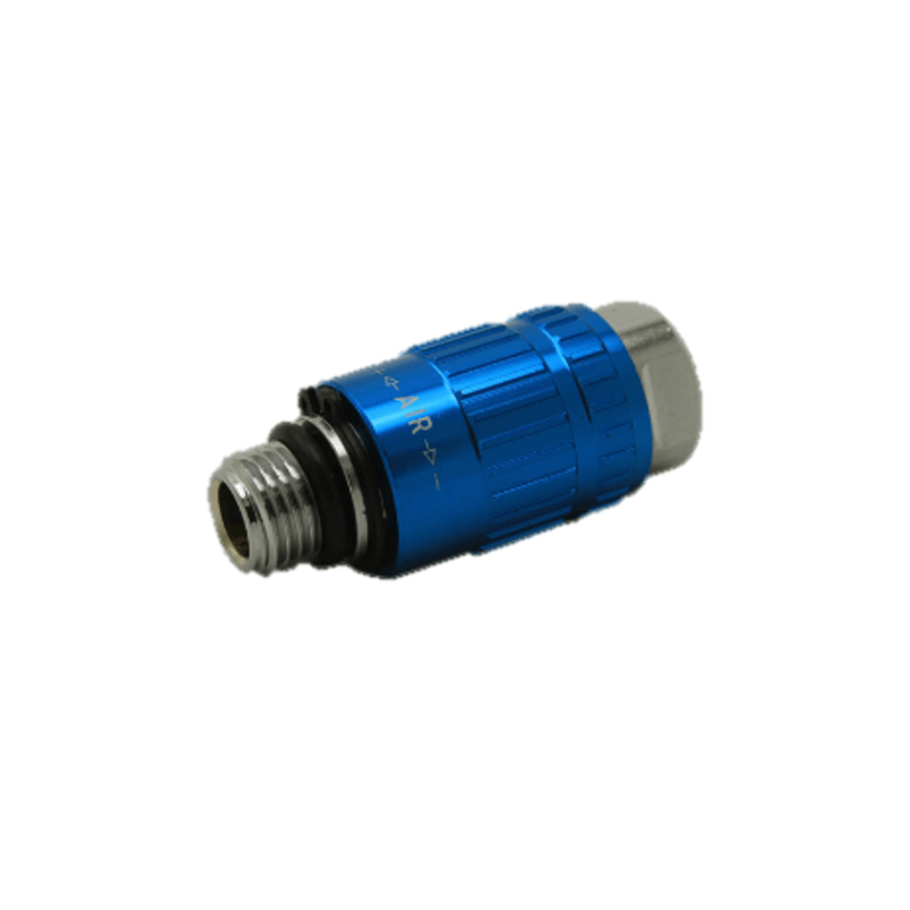 Blue metal hydraulic hose connector