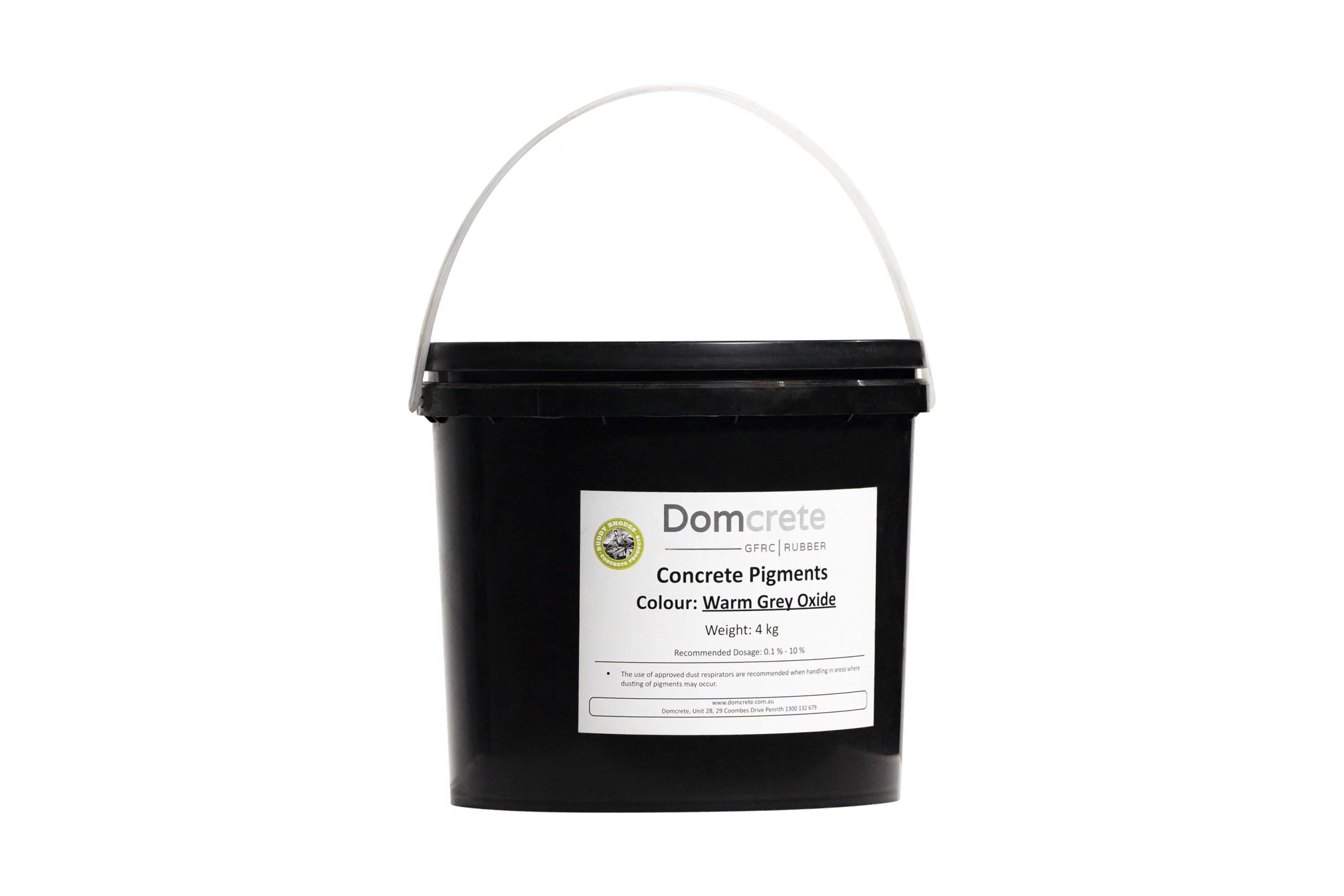 Domcrete concrete pigments, warm grey oxide, 4kg bucket.