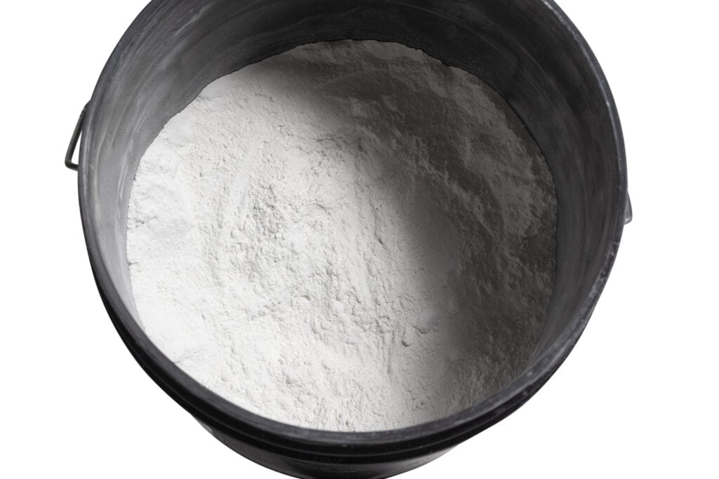 Bucket of white powder.