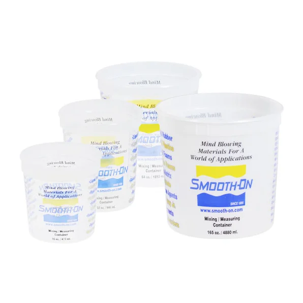 Smooth-On mixing measuring containers of various sizes