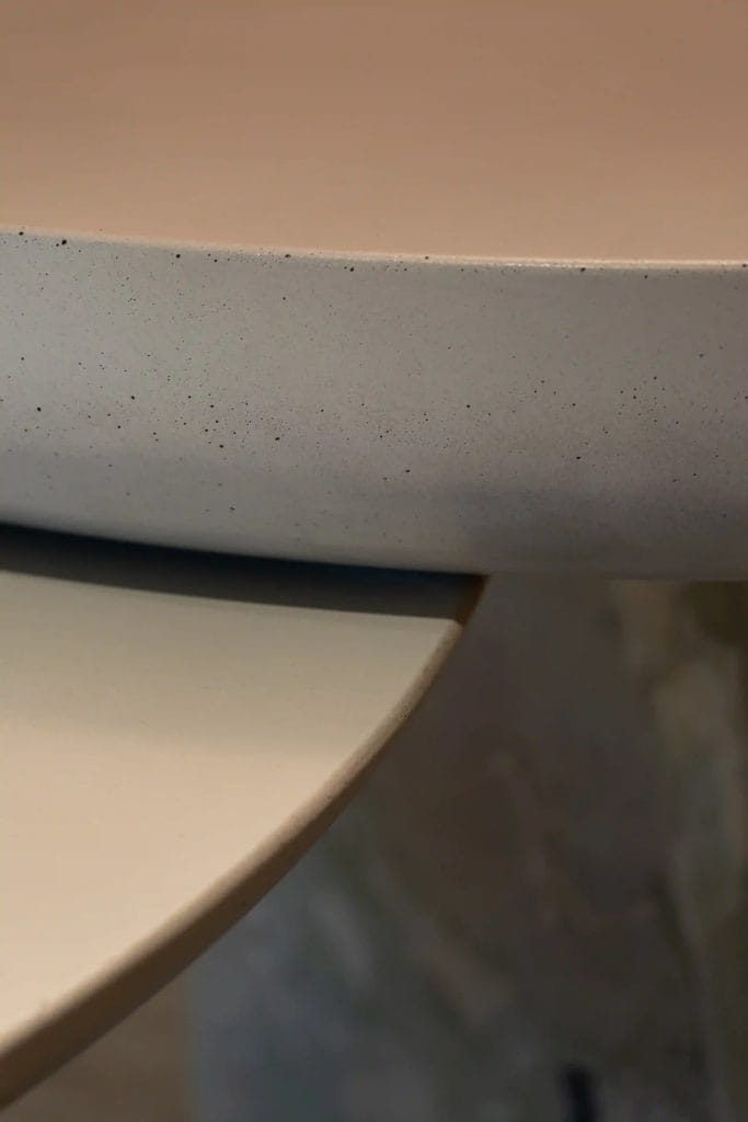 Close-up of round ceramic surfaces