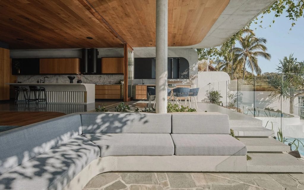 Modern open-plan living room and kitchen